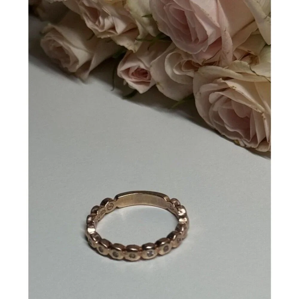925 STERLING SILVER GOLD PLATED CZ RING SIZE 7